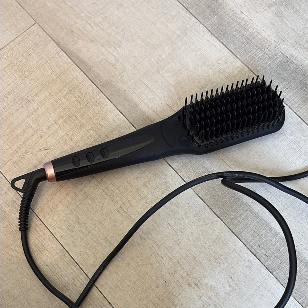 Black Hair Straightening Brush Amika Polished Perfection